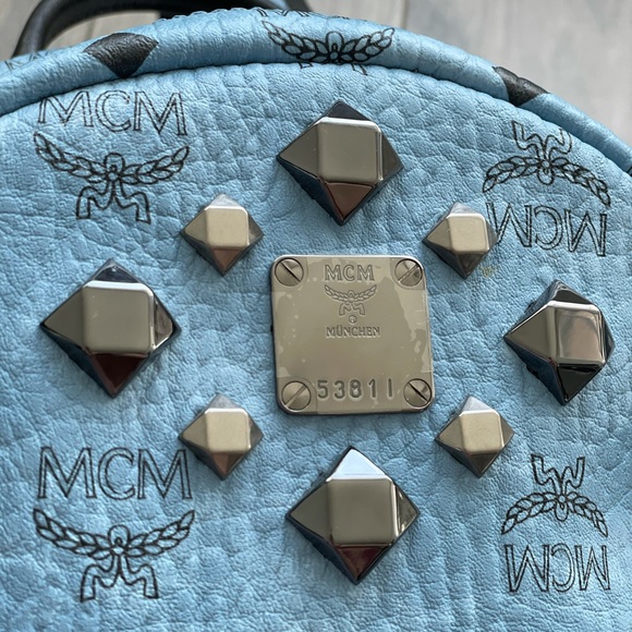 ❌SOLD Authentic MCM Visetos Studded Dual Backpack - Picture 3 of 8